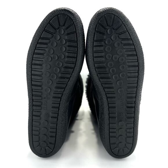 Dival Italy Elisa Black Winter Boot Sz 8 Leather Wool Lining Low Wedge Mid-Calf - Picture 7 of 15